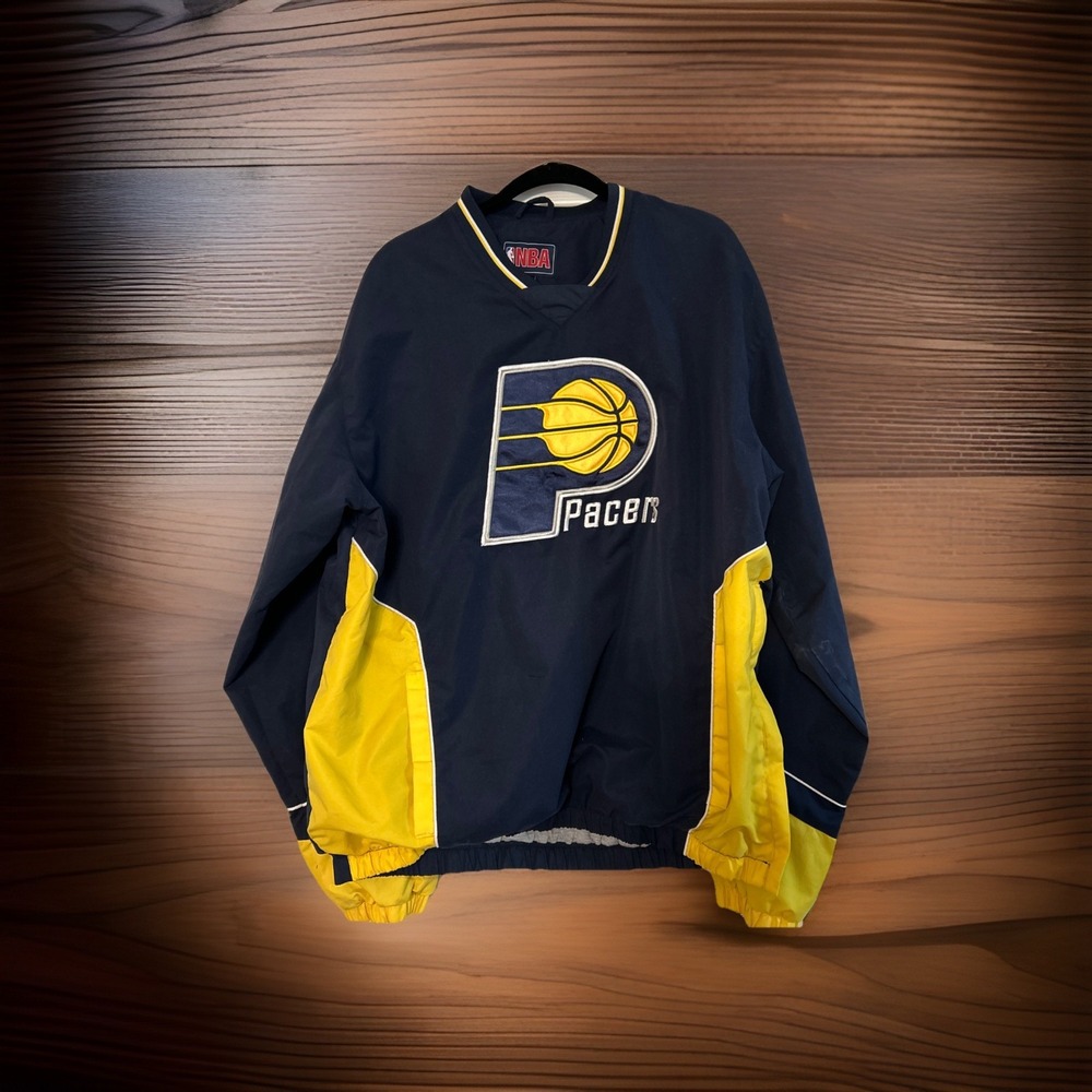 Vintage Retro 90's NBA Indiana‎ Pacers Fleece Windbreaker Mens Large